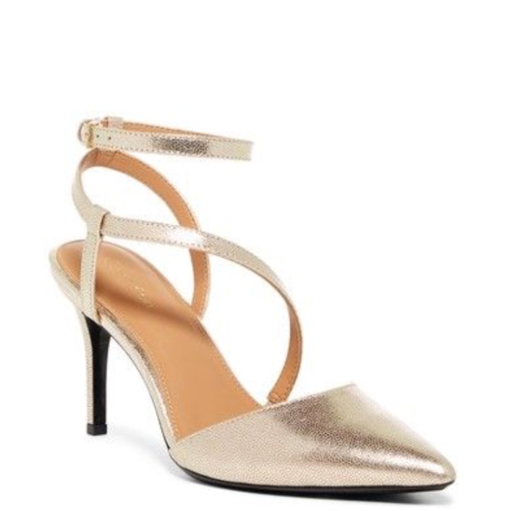 Calvin Klein Metallic Ankle Strap Heels